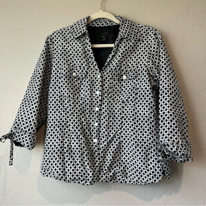Button Up Silk blouse S Career Work bow Feminine Classic indie Sleeze 90s yk2